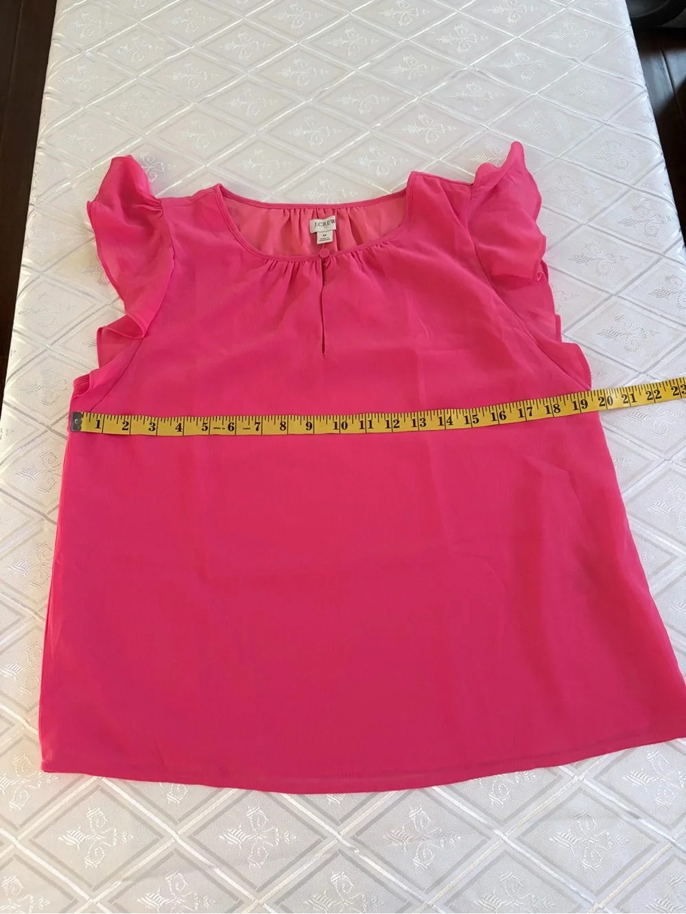 J. Crew Hot Pink Flutter-Sleeve Blouse